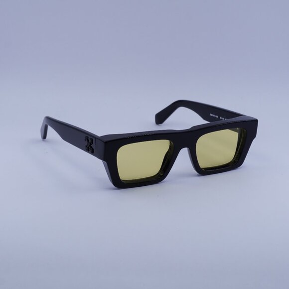 Off-White OERI145 OREGON 1018 Sunglasses Black Square Frame, Yellow Lenses - Picture 1 of 10